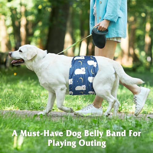 Image of 5 Pack Dog Diapers Male Reusable, Premium Belly Bands for Male Dogs, High Absorbing Male Dog Pee Wraps for Doggie in Incontinence or Excitable Urination and Training,Animal,XS