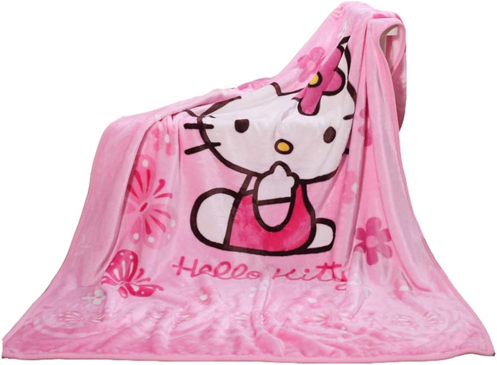 Cartoon Printing Throw for Kids & Adults, 40inx55in, All Seasons Flannel Fleece, Soft & Warm Plush Blankets for Couch Sofa Bed Camping Travel (Pink)