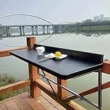 FURNIKNA Barandilla colgante de mesa de balcón, negro