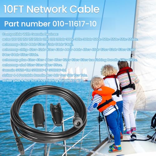 Bonbo 010-11617-10 Cable Compatible with Garmin Echo Series 4-Pin 10' Transducer Extension Cable