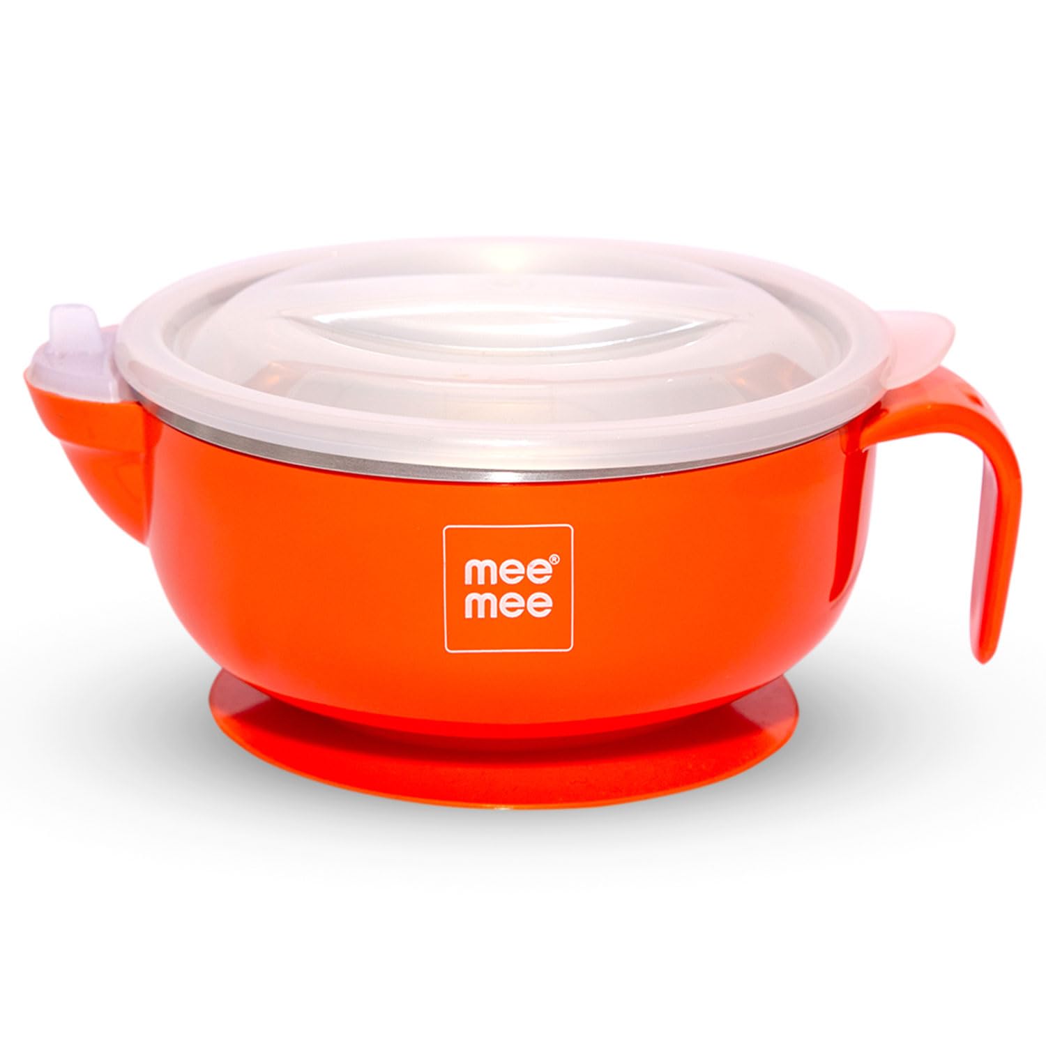 Mee Mee Air Tight Baby Feeding Bowl | BPA Free | Stay Warm Bowl | Food Remains Warm | Multi-Functional Snack/Fruit | Suction Non-Spill Bowl (Red)