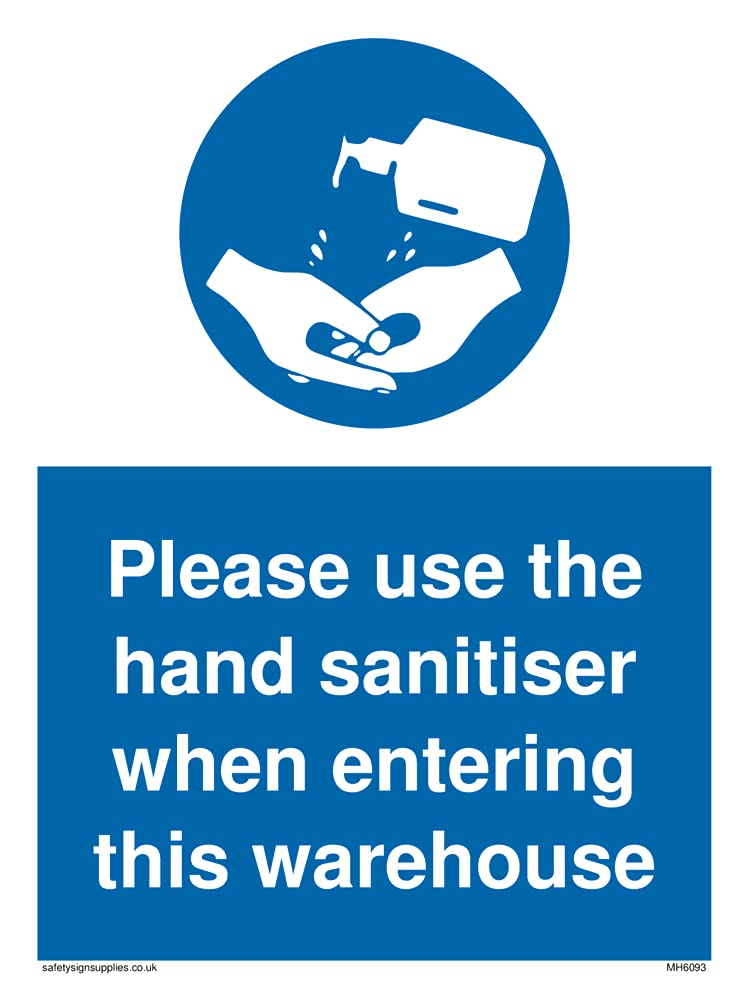 Pack of five - Please use the hand sanitiser when entering this warehouse Sign - 150x200mm - A5P