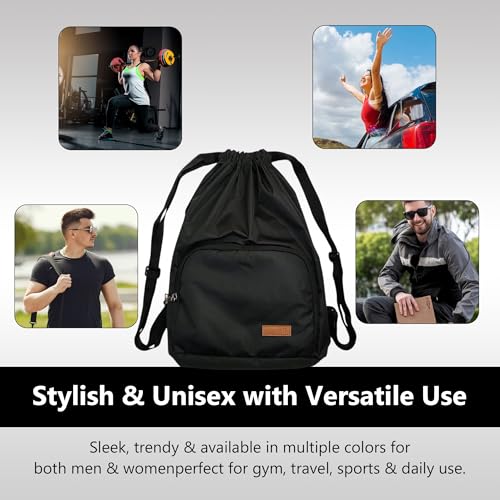 Image of Alienoid 15L Drawstring Bag | Gym Backpack for Men & Women | Draw String Bag for Sports, Football, Cycling, Swimming & More | Lightweight Drawstring Backpack for Travel & Daily Use