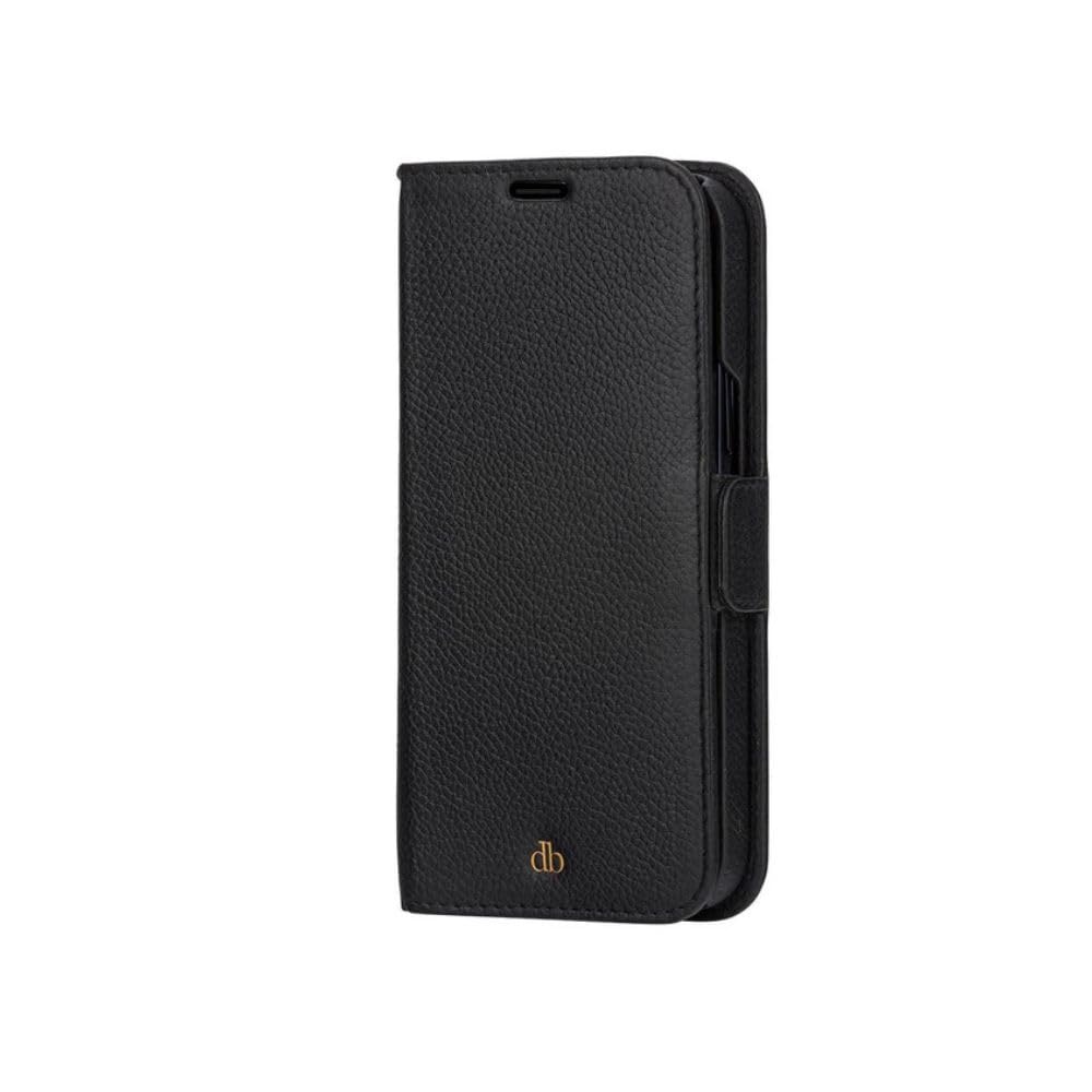 dbramante1928 New York - etui z klapką na telefon komórkowy - zdejmowany magnetyczny tył - skóra szafirowa - Night Black - do Apple iPhone 13 Pro Max