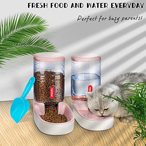 Automatic Pet Feeder Small&Medium Pets Automatic Food Feeder And Waterer Set 3.8L, Travel Supply Feeder And Water Dispenser For Dogs Cats Pets Animals #TOP6