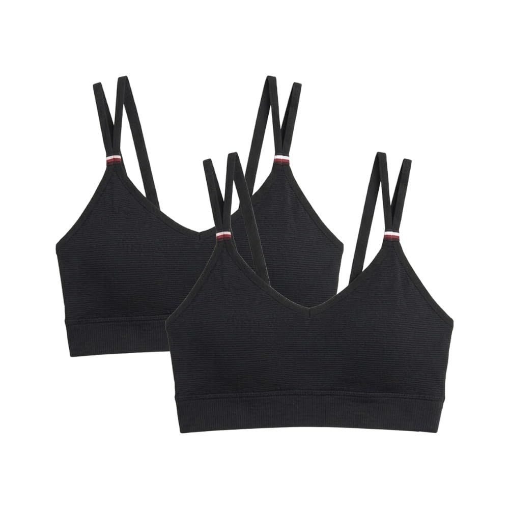 Girl's Sports Bras Nylon Padded Bra Girl's Sports Bras Combo Bra Pack of 2 Black-picture-38