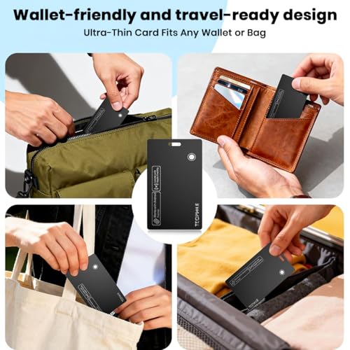 Image of Nutale Smart Air Tag Card Finder Smart Air Tag for Apple (iOS Devices) & Android (Google Hub) Rechargeable Wireless Bluetooth Tracker, Card Size Anti-Lost Loud 90dB Alert, Waterproof for Kids, Wallet