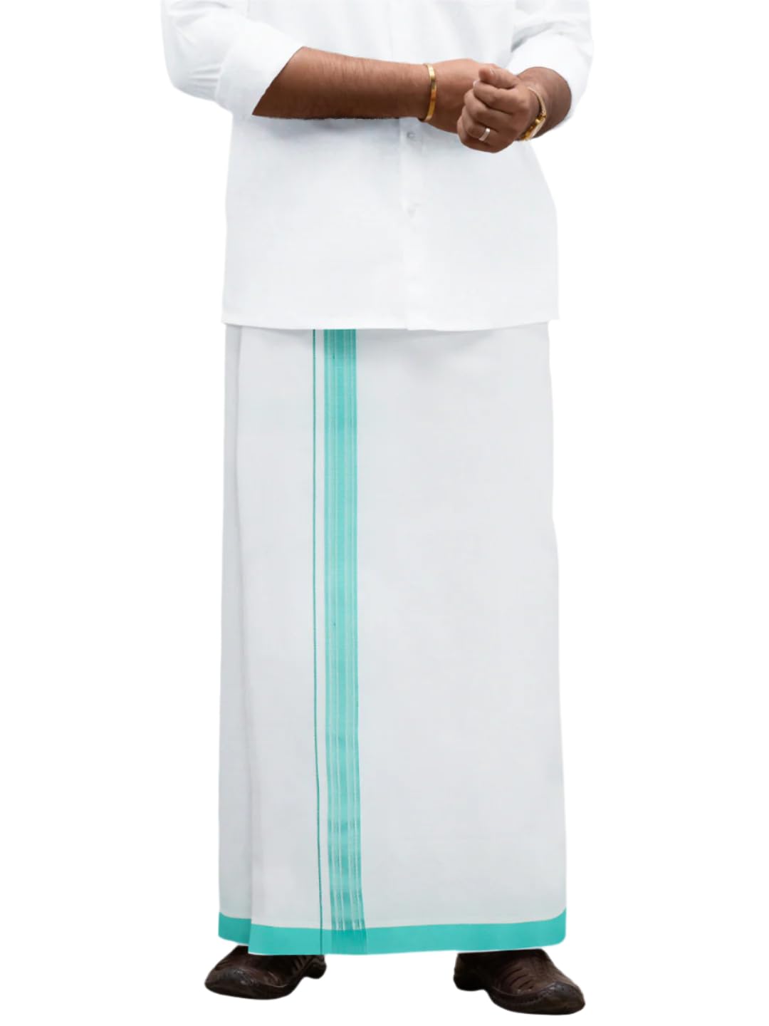 ramraj cotton Men Cotton Blend Fancy Border Single Layer Adjustable Pocket Dhoti-picture-31