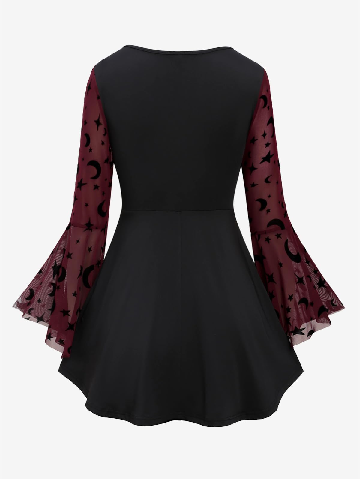 Rosegal Damen-T-Shirt, Übergröße, romantisch, Gothic, Schnürung, Glockenärmel, Renaissance-Oberteil, Gothic-Kostüm, Oberteil