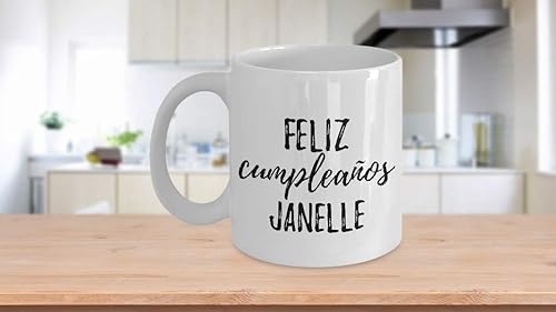 Miniatura 3 de Feliz Cumpleanos Janelle Mug Spanish Happy Birthday Personalized Name Gift Coffee Tea Cup 11 oz