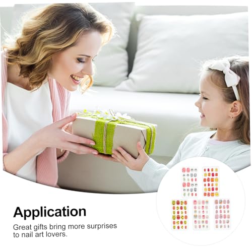 Healeved 5 Adesivos Unhas Infantis Kit Unhas Caixão Unhas Em Flocos Envoltório Unhas Crianças Unhas