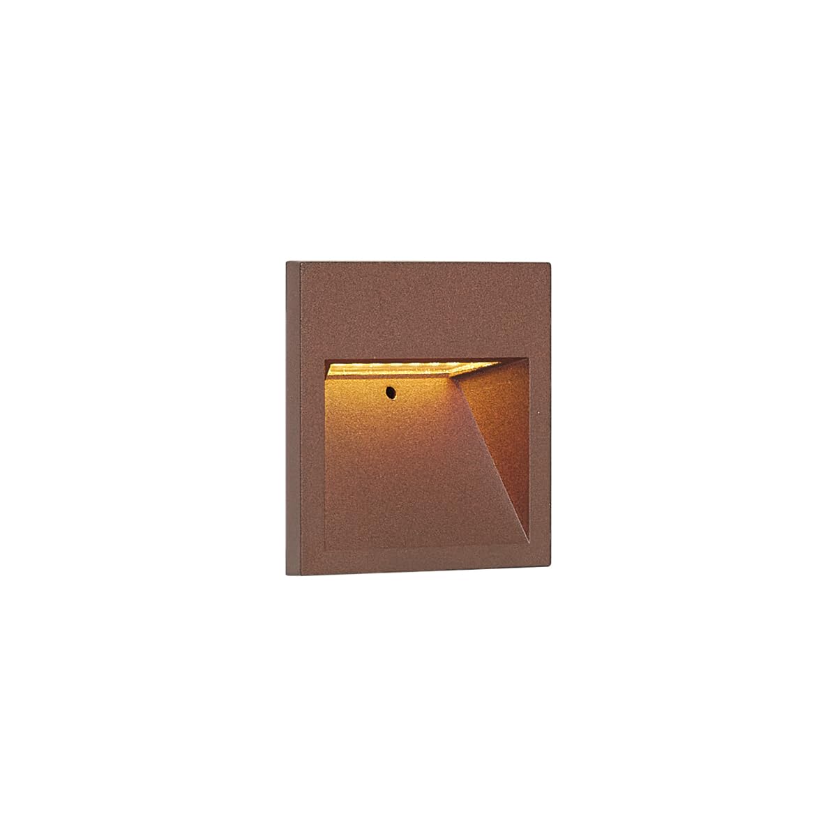 Qazqa led Modern Outdoor recessed wall Light, Built in wall Light for Garden - gem - Rust Brown, incl. 2.7W lightsource, Integrated led, 10.5cm, IP54, Square