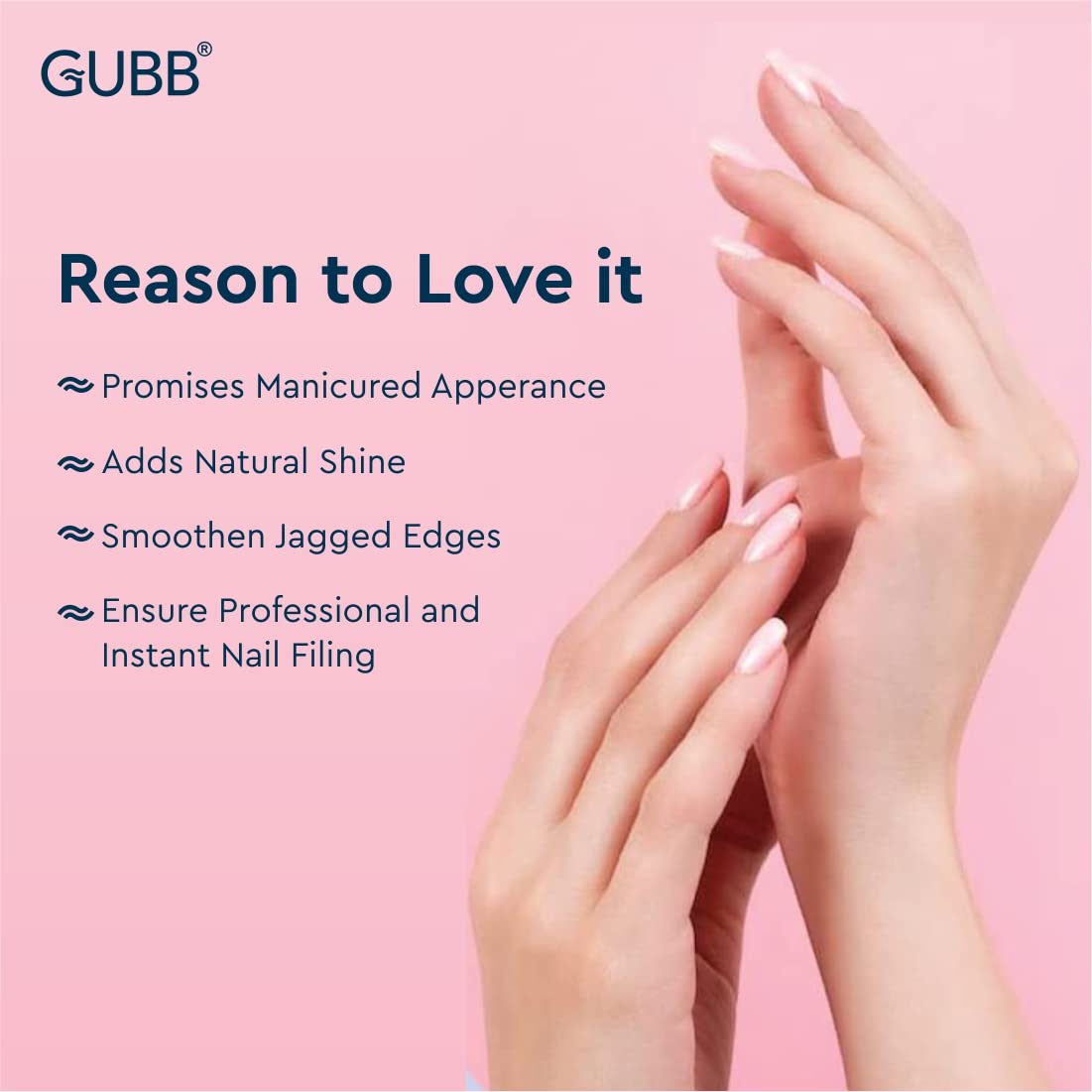 GUBB 2 In 1 Nail Filer With Cuticle Remover Pack of 2, Manicure Tool - Image 5 thumbnail