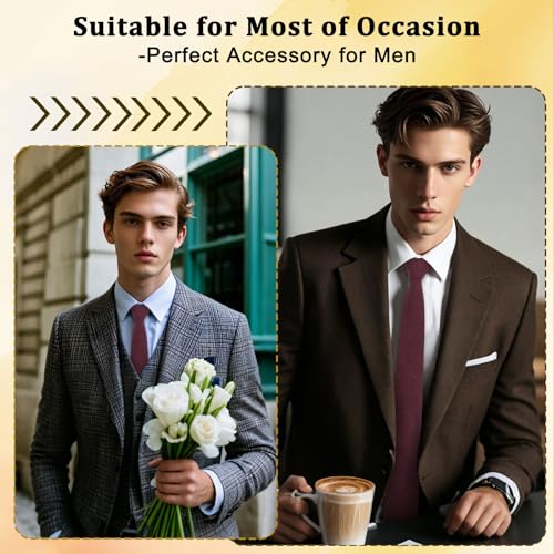 Image of Cotton 2.56'' Skinny Ties for Men, Neckties for Casual, Business | Solid color ties for men for party, daily use, dating, office