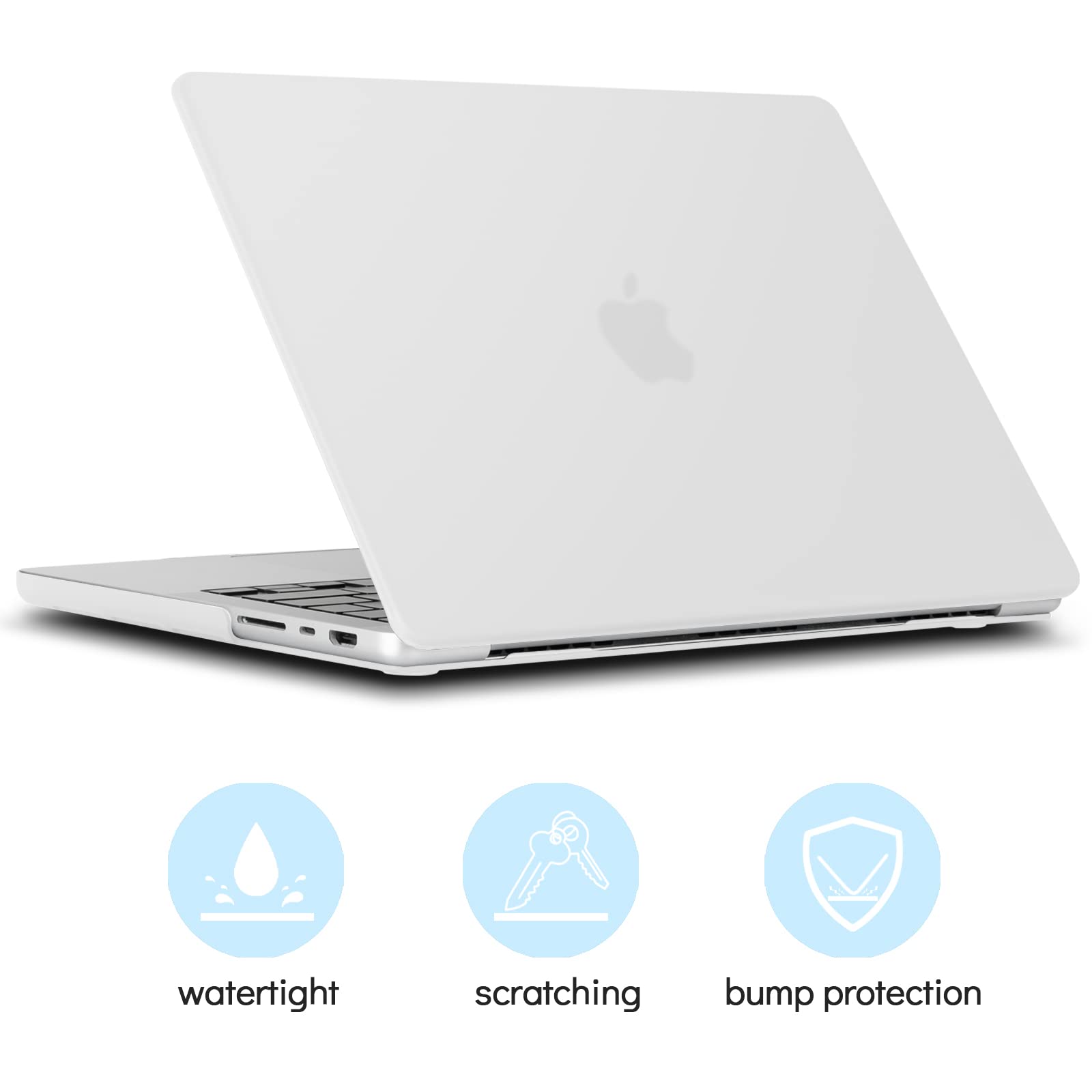 TECOOL Cover per MacBook Pro 16 Pollici M4 M3 M2 M1 Pro/Max 2021-2024 (A3403 A3186 A2991 A2780 A2485), Custodia Rigida Protettiva Sottile in Plastica e Copritastiera UE, Traslucido