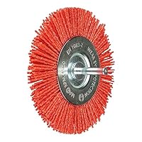 PFERD Rundbürste ungezopft RBU grob (RED) | Ø 100 mm Schaft-Ø 6 mm RED-Filament-Ø 1,27 mm | 43740168 – für Bohrmaschinen