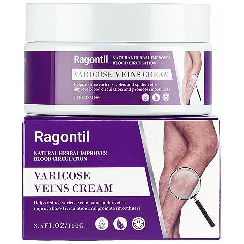 Ragontil Varicose Vein Cream - 3.53 Oz Varicose Veins Cream for Legs, Varicose & Spider Vein Soothing Leg Cream Cover