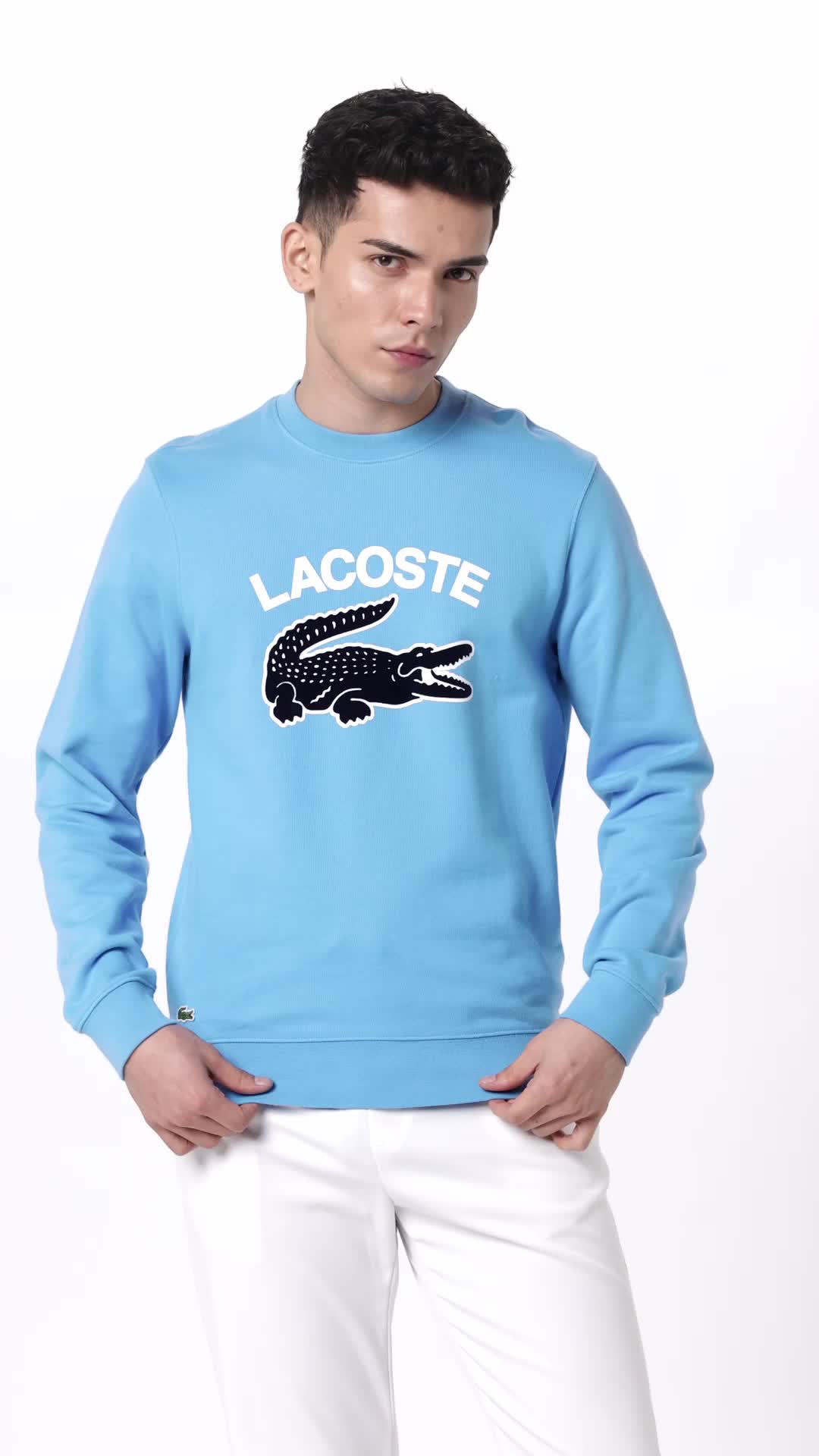 Buy Lacoste Men's Crocodile Print Crew Neck Sweatshirt (SH96894XA