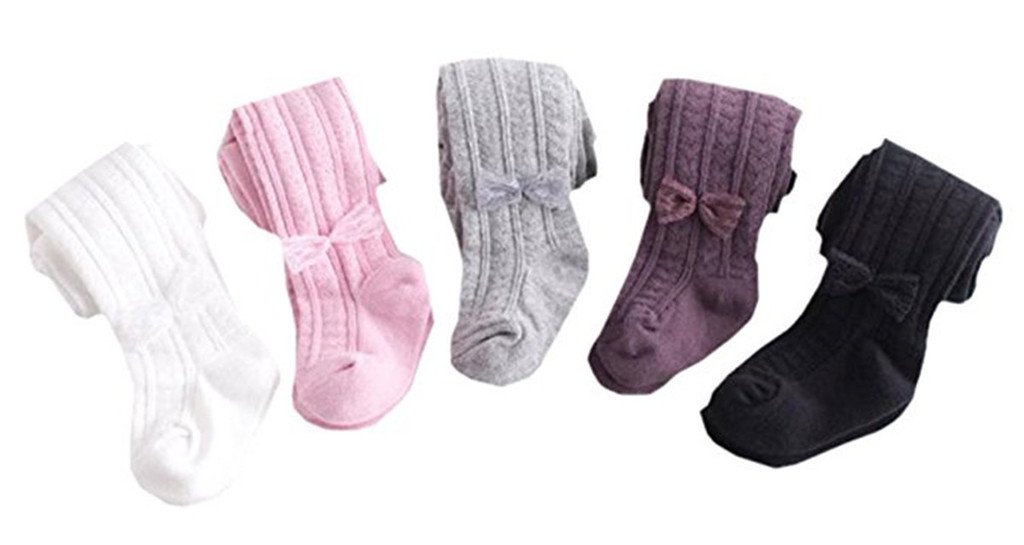 JELEUON Kids Baby Toddler Girls 2 Pcs/5Pcs of Combed Cotton Bowknot Tights Leggings Panties12-24 Month