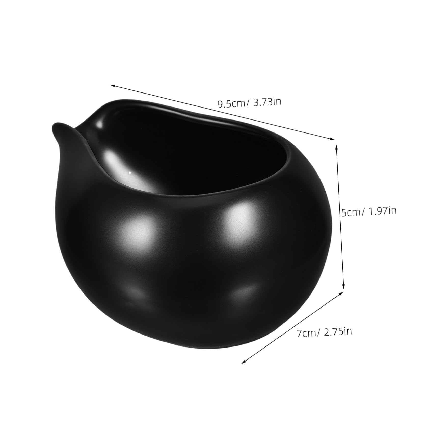 3 Pichets à Lait en Céramique Noire, Bec Verseur, Lot de 3