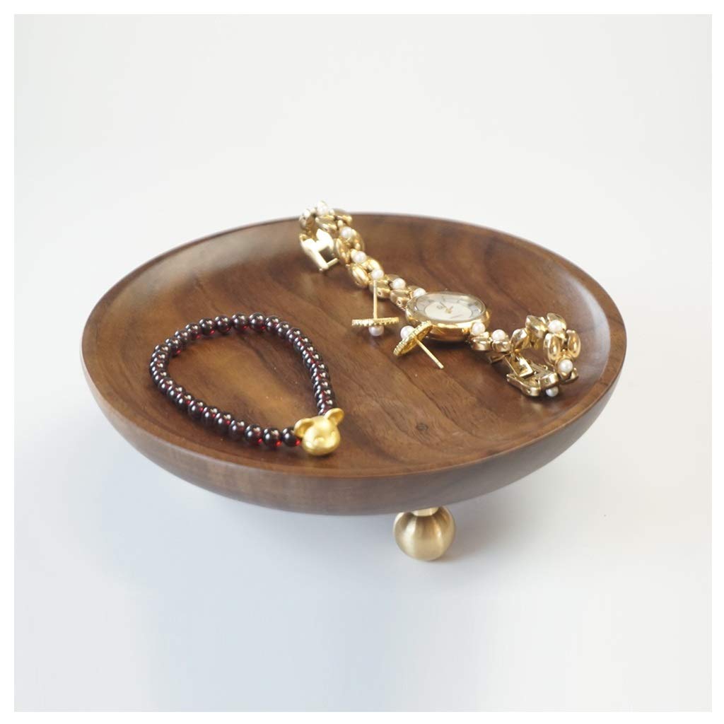 COHEALI Plateau Rond Vintage En Laiton - Organisateur De Bijoux Et Déco Bureau 14cm Or Rose