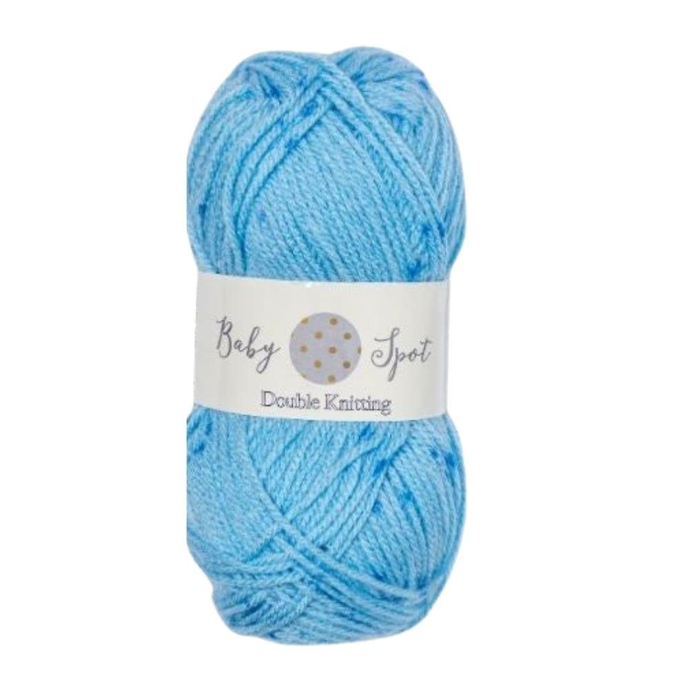 FabFinds Baby Double Knitting Wool Yarn Soft Chunky for Scarf Crochet Machine Washable (Spot Blue, 10)