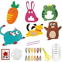 SrgPui Kids Sewing Kit, Sewing Kit for Kids, Felt Animal Sewings Kits with 6 Cute Patterns, Educational DIY Craft Set for Children, Learn to Felt Animal Sewings