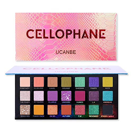 UCANBE x Anwen CEllOPHANE Pro 21 Colors Makeup Eyeshadow Palette, Pigmented Matte Glitter Shimmer Metallic Natural Eye Shadow Pallet Make up Set Cosmetics
