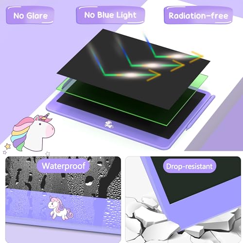 lcd writing tablet for kids 12 inch kids learning toys drawing pad for boys girls erasable doodle board for toddlers 3 4 5 6 7 8 year old travel essentials christmas birthday for kids - purple