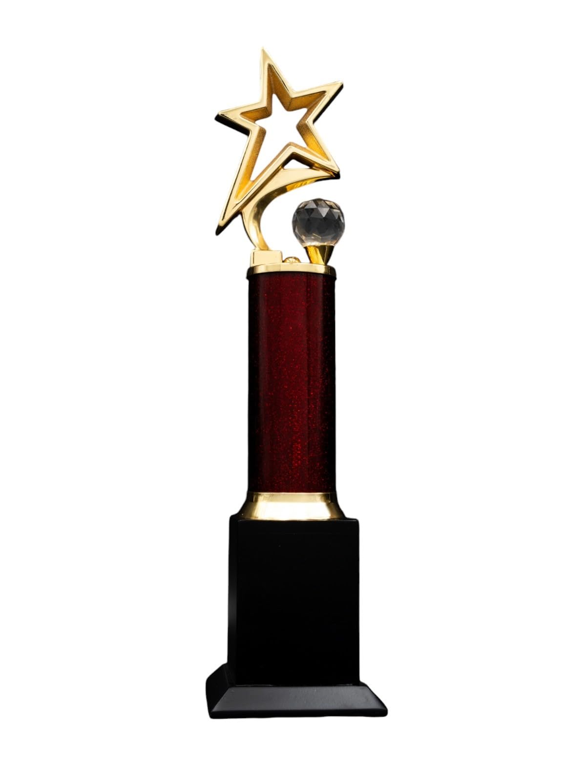 Trophy MART Omega Star Metal Body & Wooden Base & Globe Glass Corporate Trophy for Leadership Business Service Achievement Awards | Promotional Event Trophies | (Gold, Large) TMF-1004-picture-34