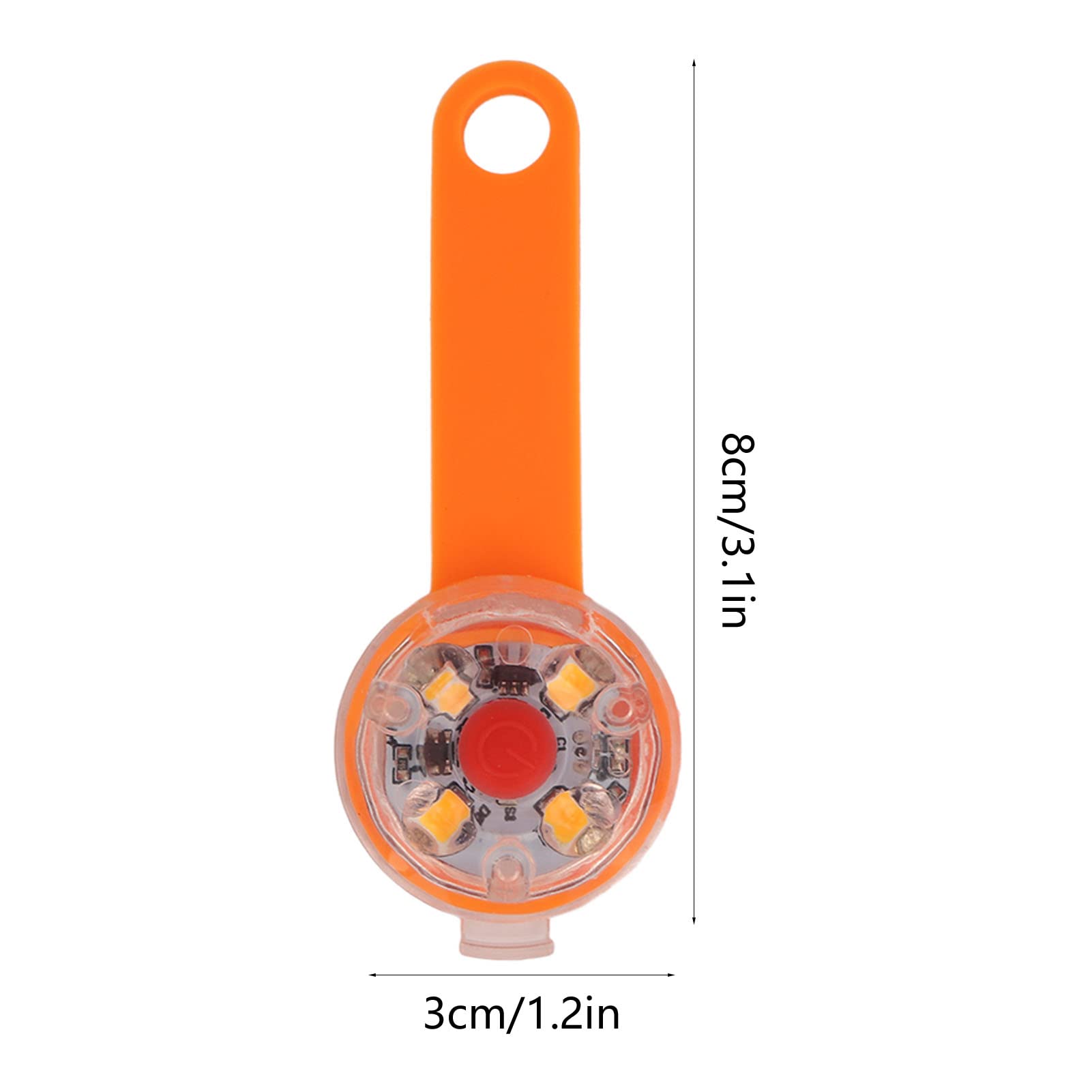 Luce a LED per cani, ricaricabile tramite USB, impermeabile IPX7, con 3 modalità di illuminazione, per collare, borsa, bici e animali domestici. (Arancia)