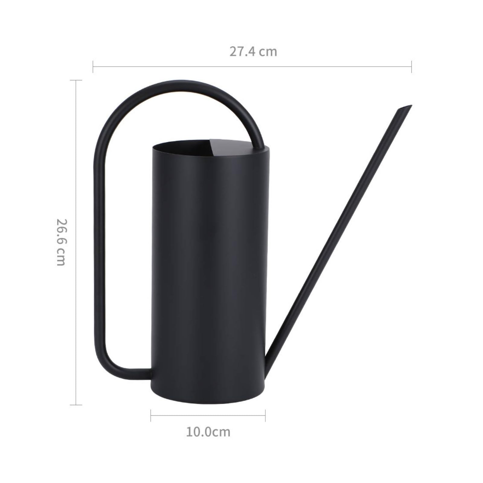 Arrosoir Arrosoir Plantes Jardin Potager Fleurs Intérieur Extérieur INOX Antirouille Bec Fin Angle Ergonomique Poignée Arche Remplissage Ouvert 15L Adapté Serre Maison, Noir Mat, 1.5L