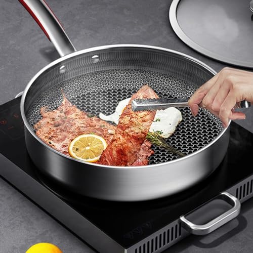 Wok pequeño antiadherente 10.2 pulgadas acero inoxidable miniatura 3