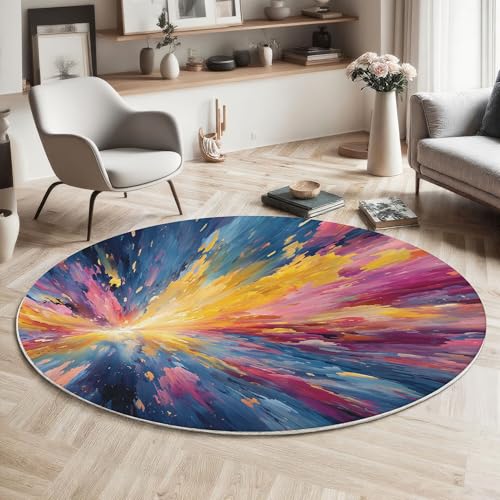 Tapis rond lavable absorbant et antidérapant style moderne - 3