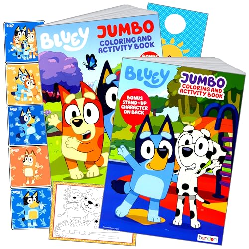 Image of Bendon Bluey Coloring Book Set with Bluey Coloring Books, Reward Sticker Set, and More