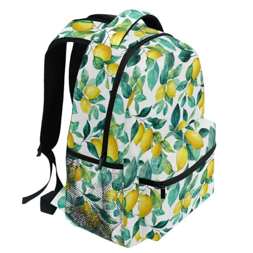 Pfrewn Kids Lemon Yellow Citrus Fruits (40) Backpacks for Girls Boys Lightweight Backpack for Students School 16"2