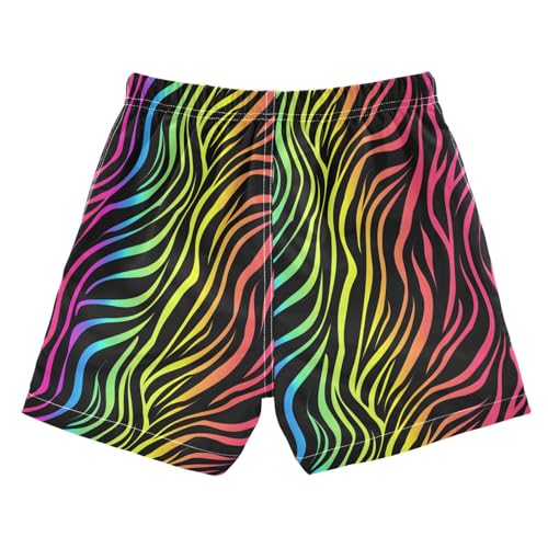 Boys Swim Trunks Rainbow Abstract Zebra Beach Board Shorts Quick Dry Swimsuit Toddler Kid Teen2