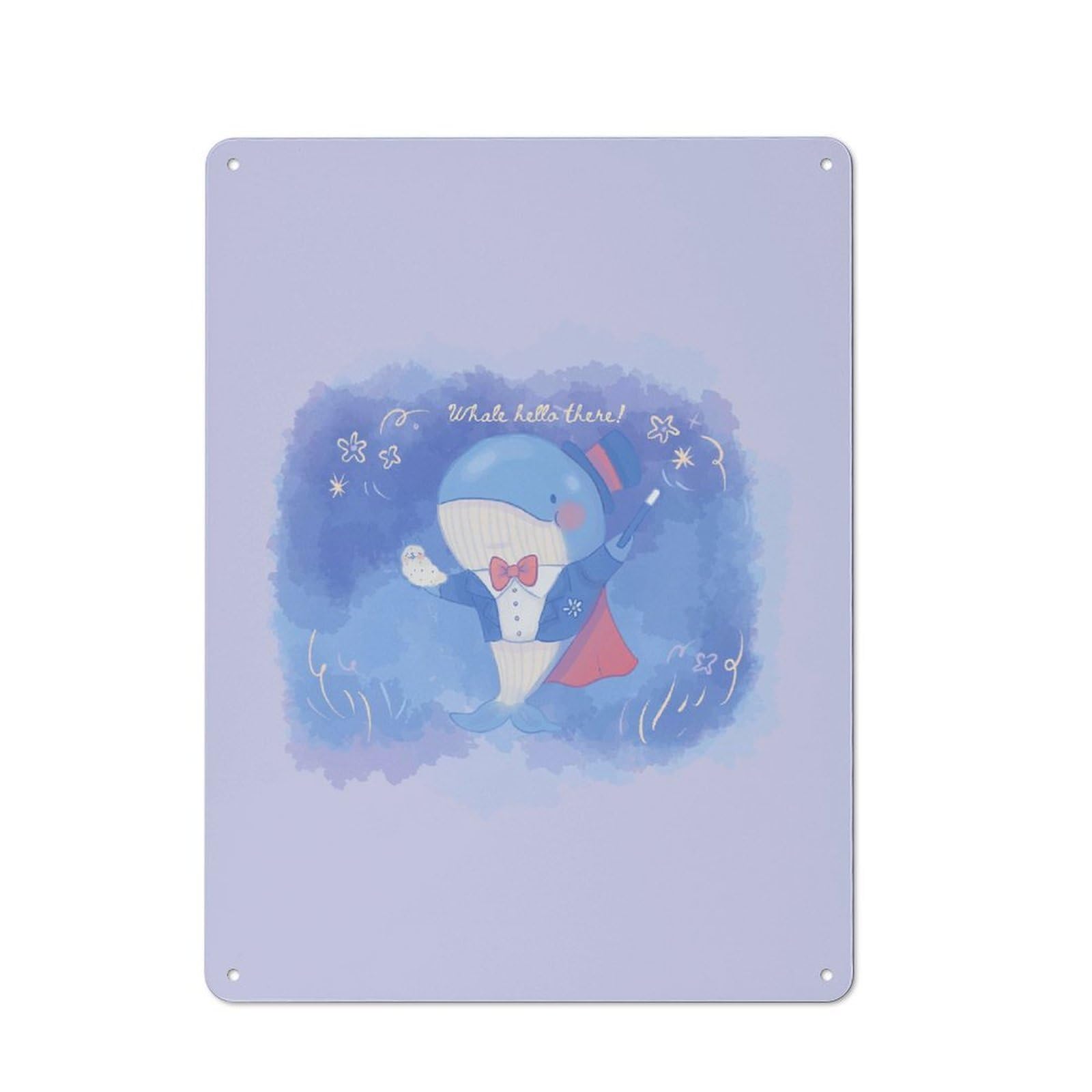 Junmoney Whale Hello There Tin Wall Plaque 40X30cm With For Garage Or Workshop, For An Autumn Wall Display In Garage And Workshop