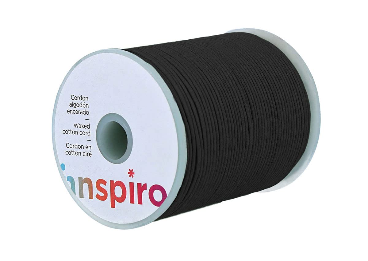 Innspiro Black/White Cotton Cord Waxed Fine 1.5 Mm. 100 M.