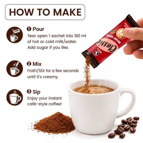 Image of Bevzilla Assorted Instant Coffee Powder 128g | Mixed Flavours | Rich Aroma & Smooth Taste | Easy to Prepare