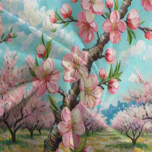 Housse de couette fleur de pêche 3D 140x200 microfibre pour lit enfant
