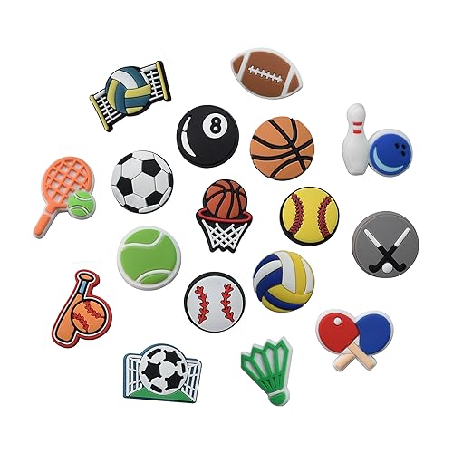 Breloques sport en caoutchouc pour customiser les sabots de basket et football