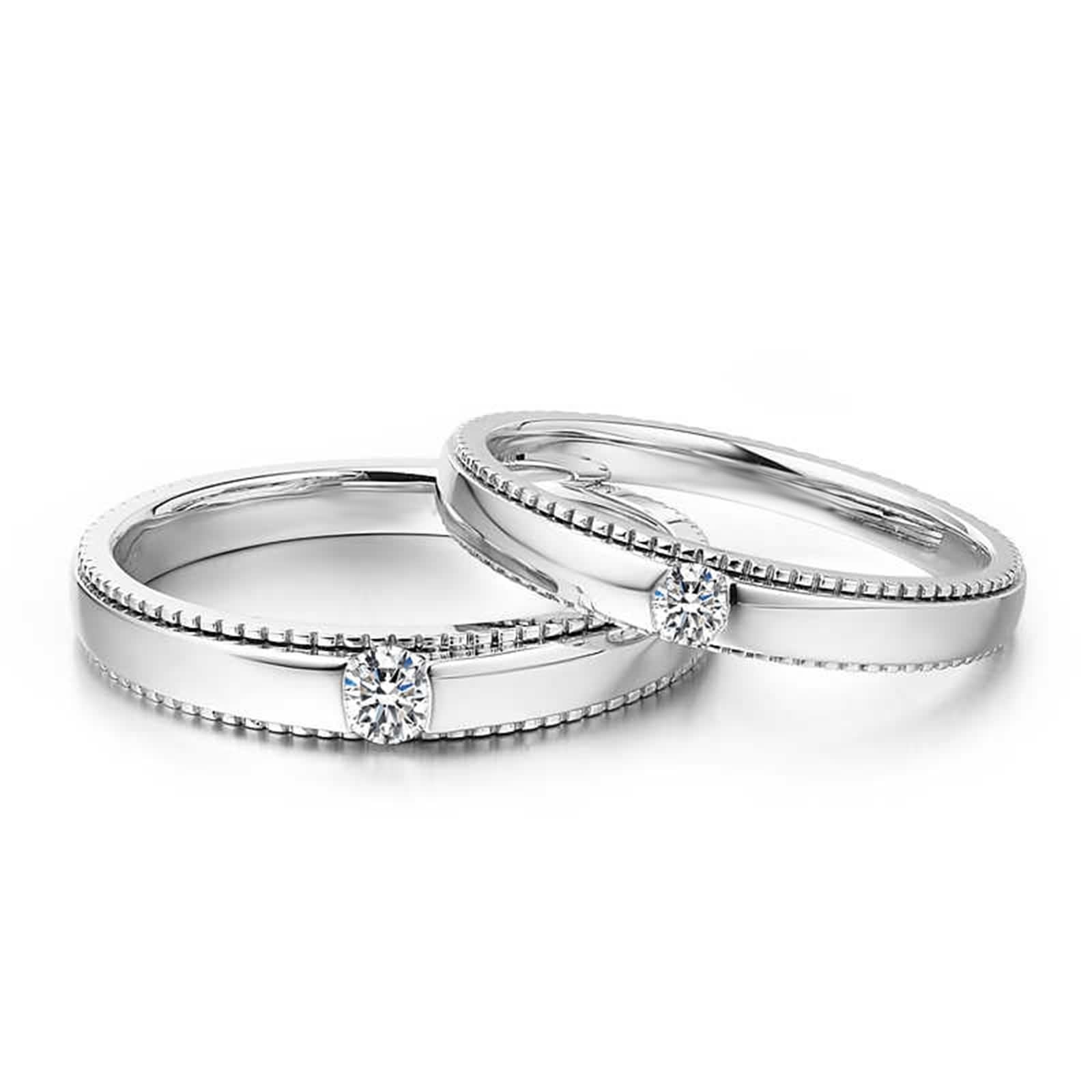 Anillo de compromiso para hombre de platino con diamante blanco de 0,13 quilates, de plata Pt950, talla 54 (17,2)