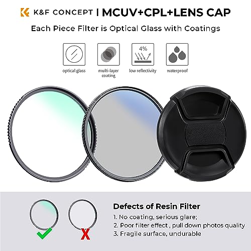 K&F Concept - 2Pack Filtro Kit UV CPL Tappo