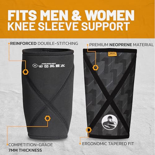 Bells of Steel Powerlifting Knee Sleeves for Men and Women, 7mm, Neoprene Knee Sleeve, 1 Pair of Knee Cover, New Size Chart3