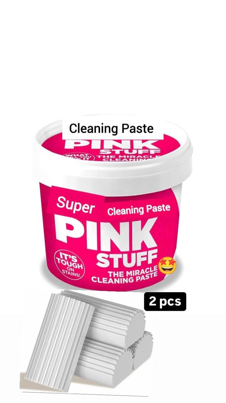 Pink Stuff,The Miracle all-purpose cleaning paste Pink Cleaner,Cleaning Paste For Kitchen,Bathroom,Dishes,Sink,Tiles,Floors,Household Supplies,Household Cleaner Tool(WITH 2 DUMP CLEAN DUSTER)