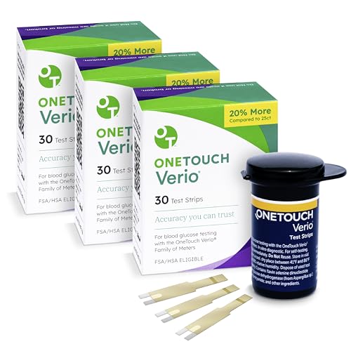 OneTouch Verio Test Strips for Diabetes Value Pack - 90 Count - for Blood Sugar Monitor - Home Self...