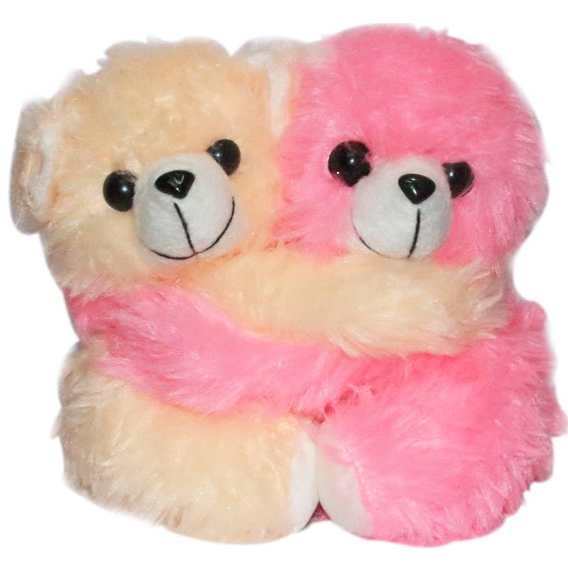 Image of Inky Ponky 25 CM Couple Teddy | Pink & Cream Soft Toy Set | Premium Polyester Fabric | Perfect for Gifting, Decoration & Special Occasions