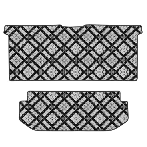 Aviles 新型 アルファード ヴェルファイア 40系 セカンド サード ラグマット フロアマット【16色から選択】(エグゼクティブラウンジ,02:ダイヤチェック × グレー)