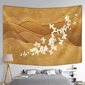 YQMJLF Wandtapijt, hangende kunst, wanddecoratie, wanddecoratie, wandtapijt, zon, maan, bergbereik, landschap…